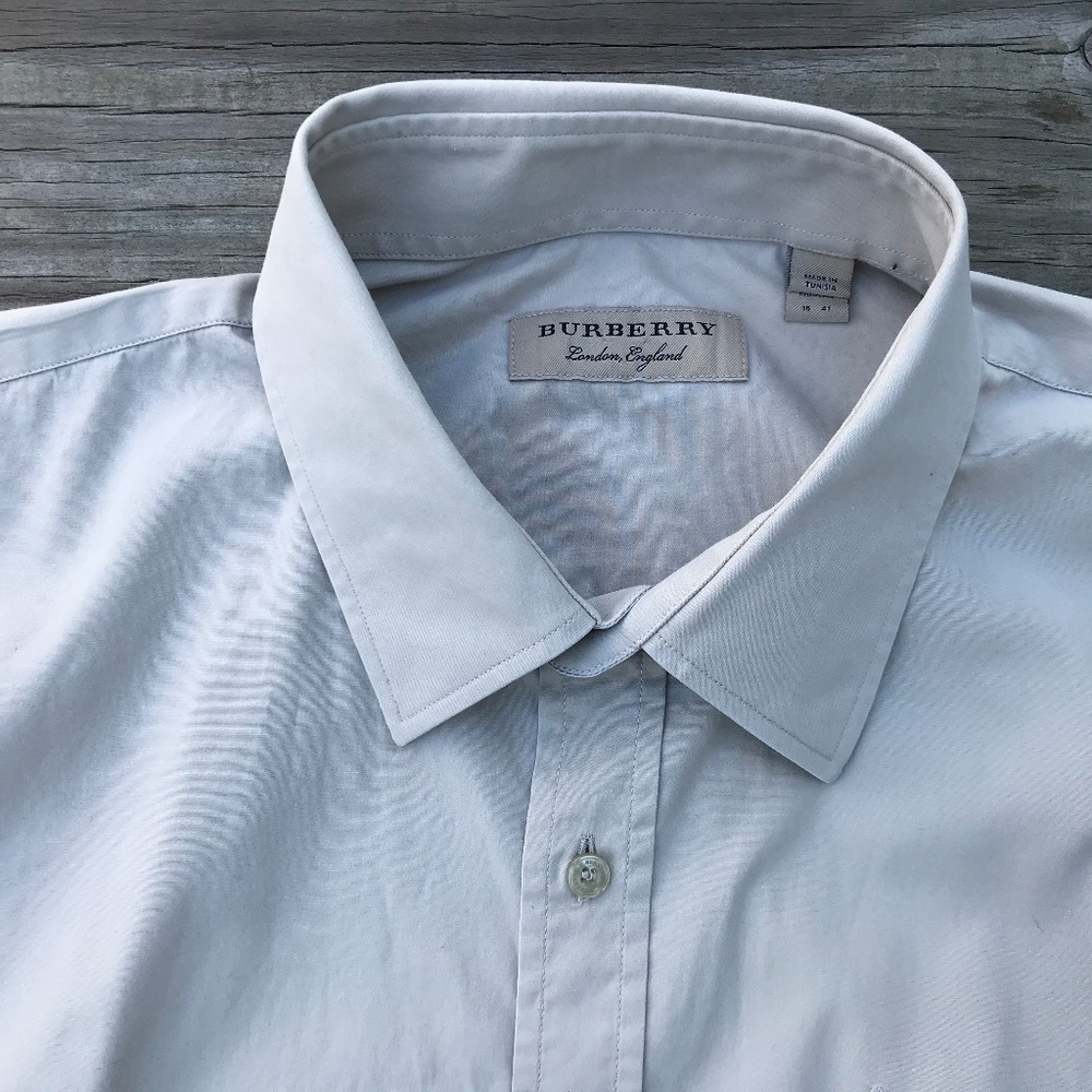 Burberry London Men Shirt Button Down Beige Casual - Picture 3 of 8